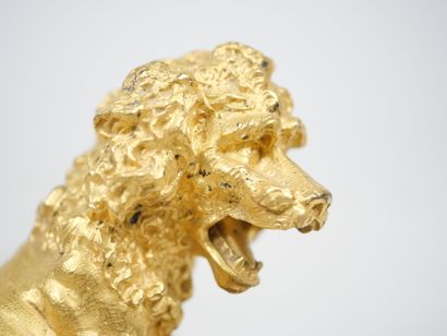 École française XIXe. 
Chien assis. 
Sculpture...