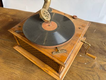 HIS MASTERS VOICE.
Gramophone with wood and...