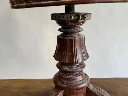 Carved wood tripod piano stool with screw,...