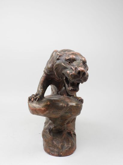 Émile ROUFF (XIXe-XXe).
Panthère à l'affut.
Sujet...