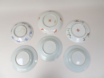 CHINE, XIXe - XXe.
Lot de six assiettes en...