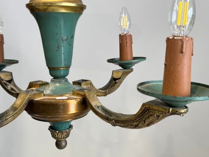 Lustre années 30 à quatre bras de lumière...