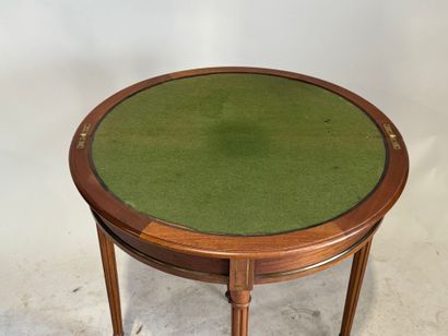 Table console demi-lune formant table à jeu,...