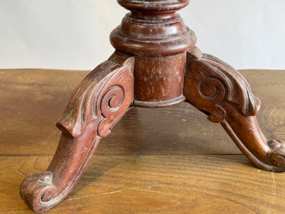 Carved wood tripod piano stool with screw,...