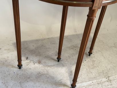 Table console demi-lune formant table à jeu,...