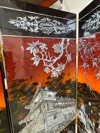 CHINA, 20th century.
A large six-panel folding...