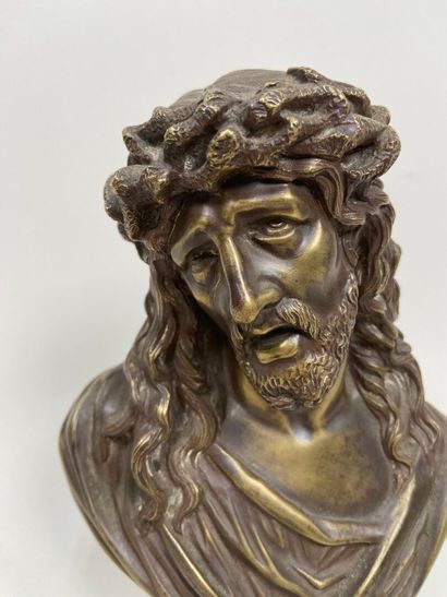 École française XIXe.
Buste du Christ à la...