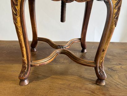 Screw-top piano stool in molded, carved and...