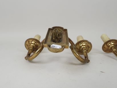 Paire d'appliques en bronze doré à deux bras...