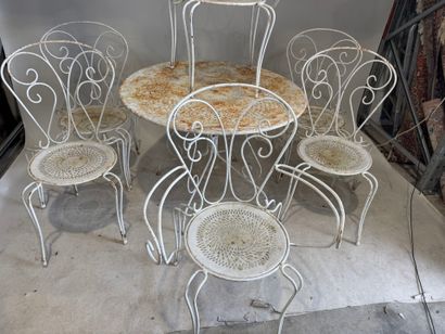 Partie de salle à manger de jardin en métal...