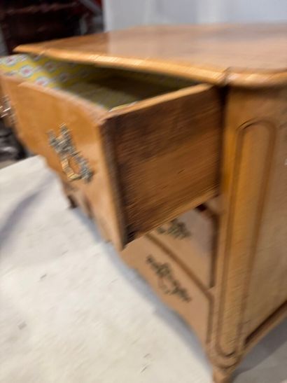 Cherry wood chest of drawers with three drawers...