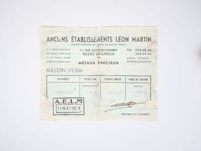 Lingot en or jaune d'1 kg (995 g), numéroté...
