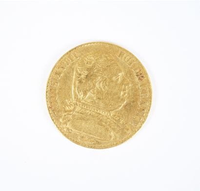 Pièce de 20 francs en or, Louis XVIII, Roi...