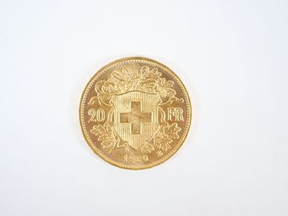 Pièce de 20 francs suisses en or, 1930.