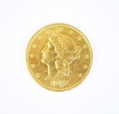Pièce de 20 dollars US en or, Liberty, 1907,...
