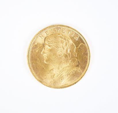 Pièce de 20 francs suisses en or, 1949.