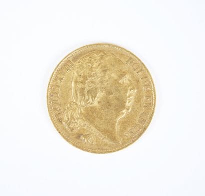 Pièce de 20 francs en or, Louis XVIII, Roi...
