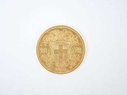 Pièce de 20 francs suisses en or, 1927.