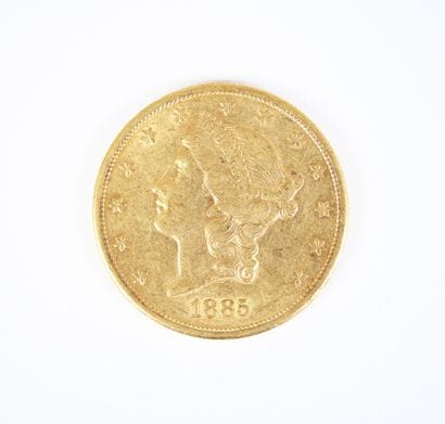 Pièce de 20 dollars US en or, Liberty, 1885,...