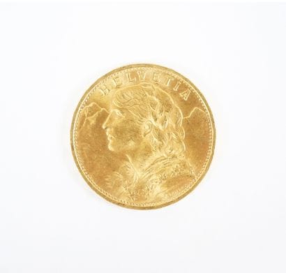 Pièce de 20 francs suisses en or, 1922.