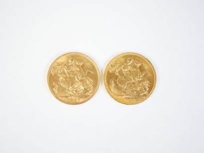 Deux souverains en or, Édouard VII, 1909...