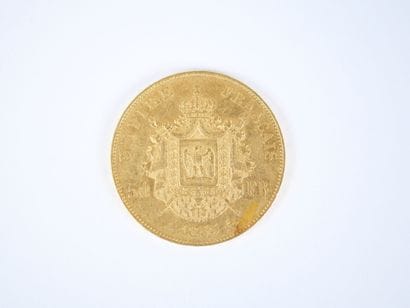 Pièce de 50 francs en or, Napoléon III tête...