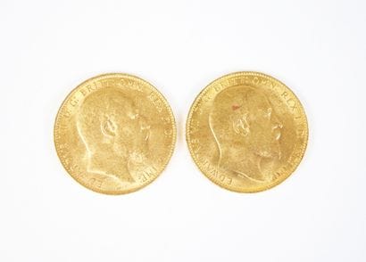 Deux souverains en or, Édouard VII, 1909...