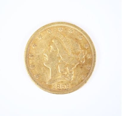 Pièce de 20 dollars US en or, Liberty, 1866,...