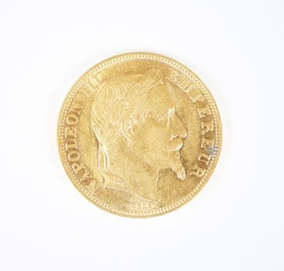 Pièce de 50 francs en or, Napoléon III tête...