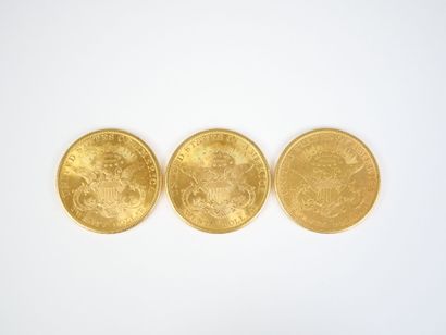 Ensemble de trois pièces de 20 dollars US...