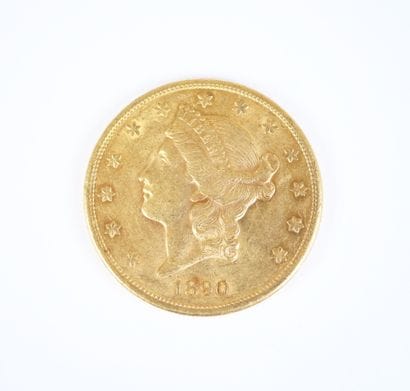 Pièce de 20 dollars US en or, Liberty, 1890,...