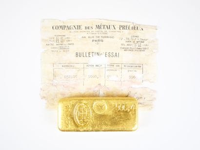 Lingot en or jaune d'1 kg (996,4 g), numéroté...