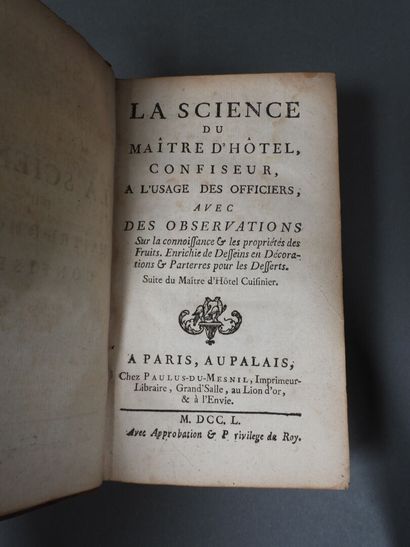 La Science du Maître d'Hôtel confiseur….
Paris,...