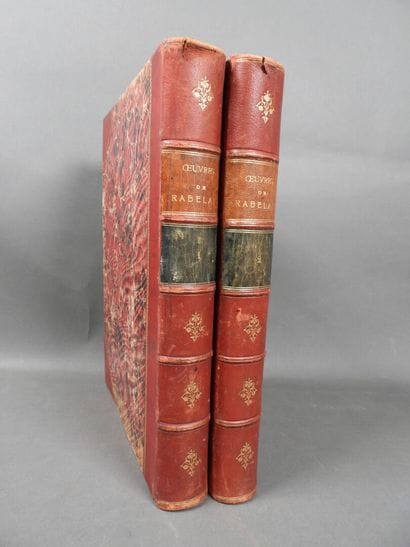 [RABELAIS-ROBIDA]
Works, 2 vols., in-4, half-basane...