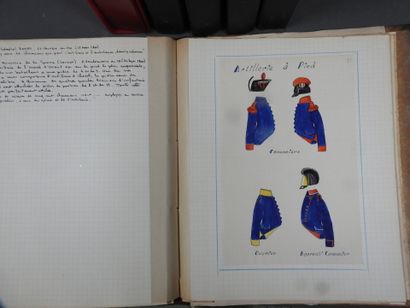 MILITARIA- TRES NOMBREUSES AQUARELLES ET...