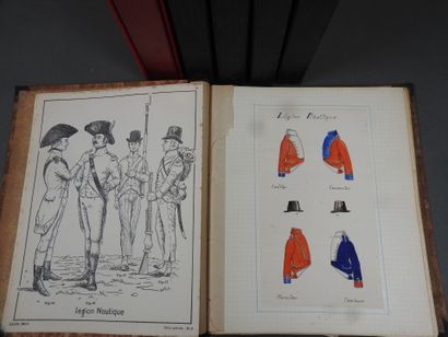 MILITARIA- TRES NOMBREUSES AQUARELLES ET...