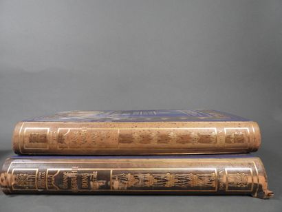 Geography by Bong, 1914, large folio volumes,...