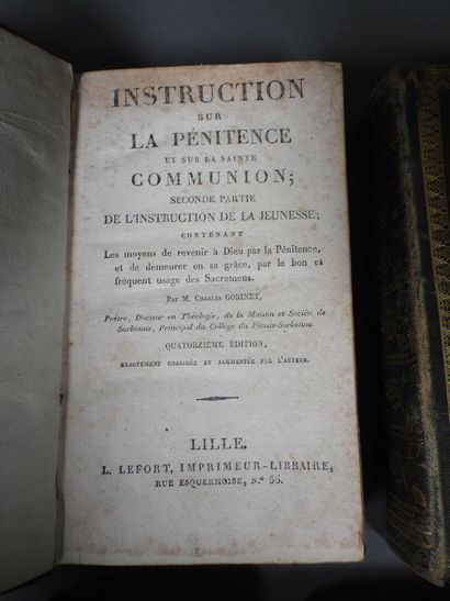 Approximately 7 religious volumes in various...