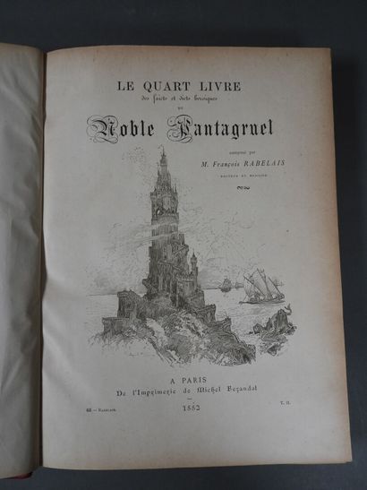 [RABELAIS-ROBIDA]
Works, 2 vols., in-4, half-basane...