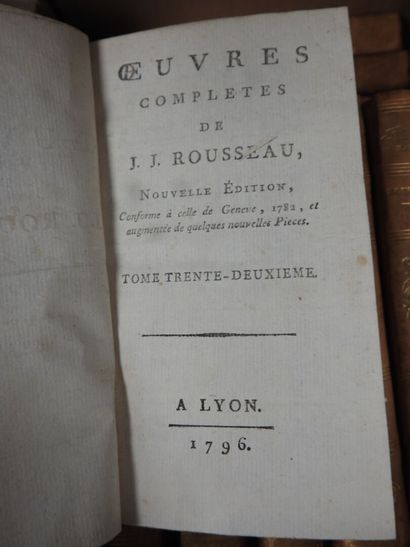 ROUSSEAU
OEuvres complètes
Lyon, s. n. ,1796.
33...