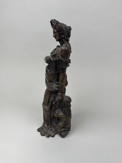 École, XIXe.
Déesse.
Sculpture en bronze...