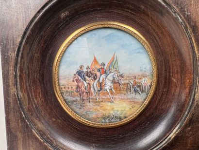 École, XXe.
Scènes galantes, scène de bataille...
