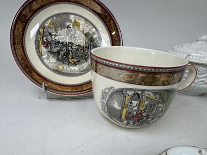 Lot en faïence et porcelaine comprenant :
-...