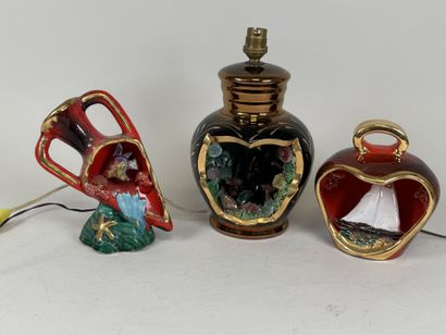 VALLAURIS et divers.
Trois veilleuses en...