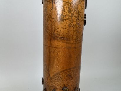 Rouleau d'impression en bois et métal pour...