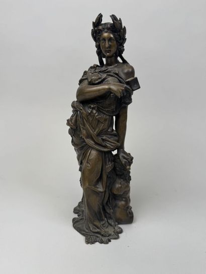 École, XIXe.
Déesse.
Sculpture en bronze...