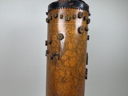 Rouleau d'impression en bois et métal pour...