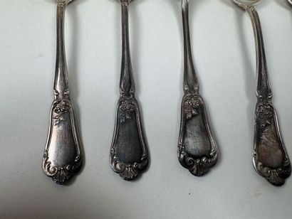 Série de 6 petites cuillères en argent 950/1000,...