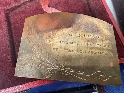 Lot de médailles en bronze et bronze argent...
