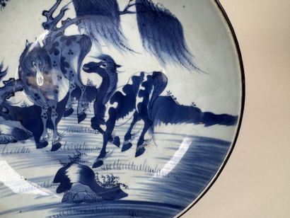 ASIE, XXe.
Deux plats circulaires creux en...
